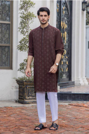 AZ 1554 |  Luxury Silk Karandi Kurta Collection