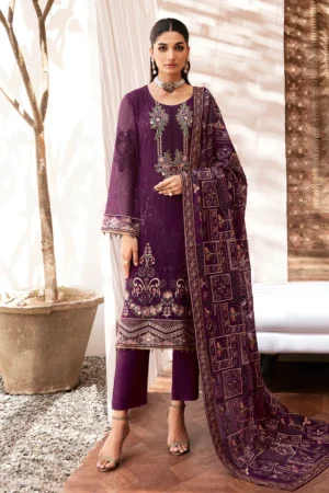 Ramsha Kashish K-201 | Embroidered Chiffon 3pc Unstitch