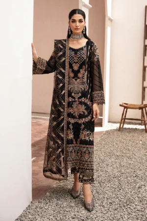 Ramsha Kashish K-205 | Embroidered Chiffon 3pc Unstitch