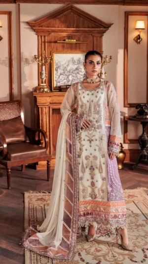 Zeenat Collection Ronaq ZN 07 | Embroidered Organza 3 pc