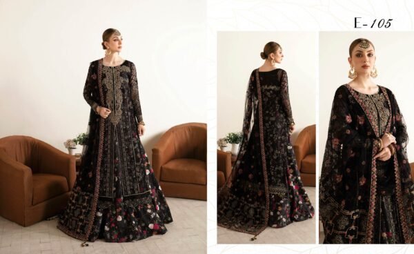 3-piece unstitched organza suit