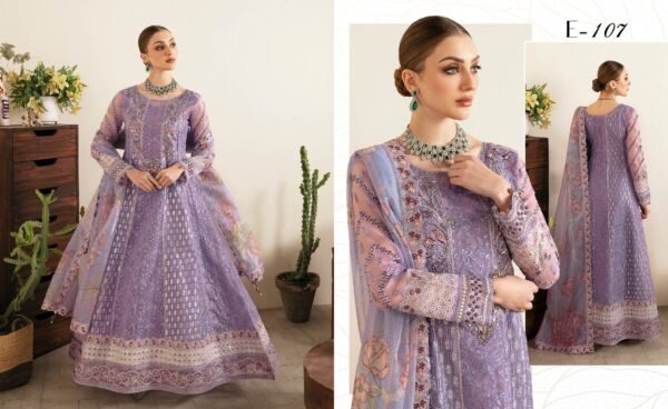 3-piece unstitched organza suit