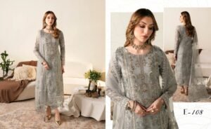 3-piece unstitched organza suit