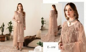 3-piece unstitched organza suit