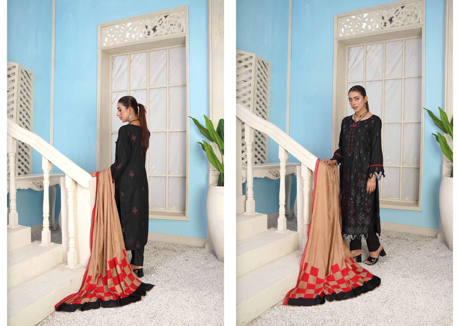 Araish 03 by Bin Rashid | Embroidered Zari with Wool Shawl - Image 2