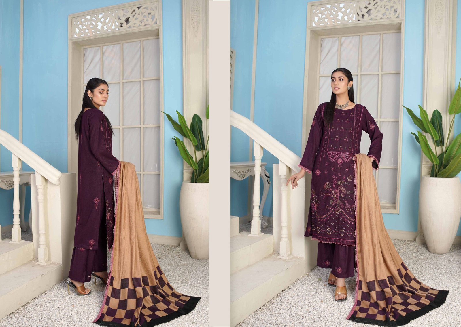 Araish 05 by Bin Rashid | Embroidered Zari with Wool Shawl - Image 3