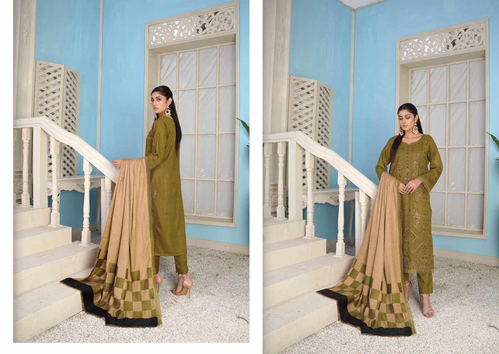 Araish 08 by Bin Rashid | Embroidered Zari with Wool Shawl - Image 2