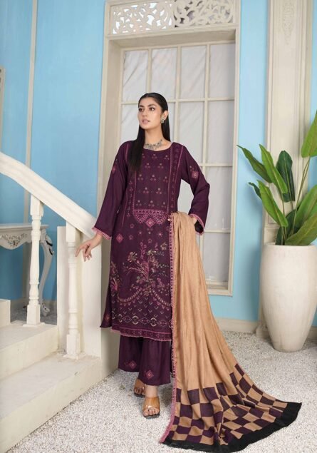 Araish 05 by Bin Rashid | Embroidered Zari with Wool Shawl - Image 2