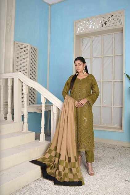 Araish 08 by Bin Rashid | Embroidered Zari with Wool Shawl