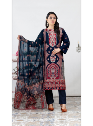 Mina by watan design 06 | Luxury Embroidered Swiss Lawn Suit