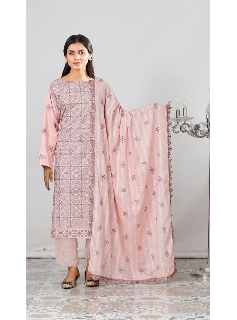 D-06 pink airjet lawn dress