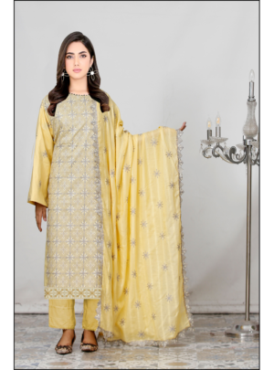 D-04 yellow lawn dress