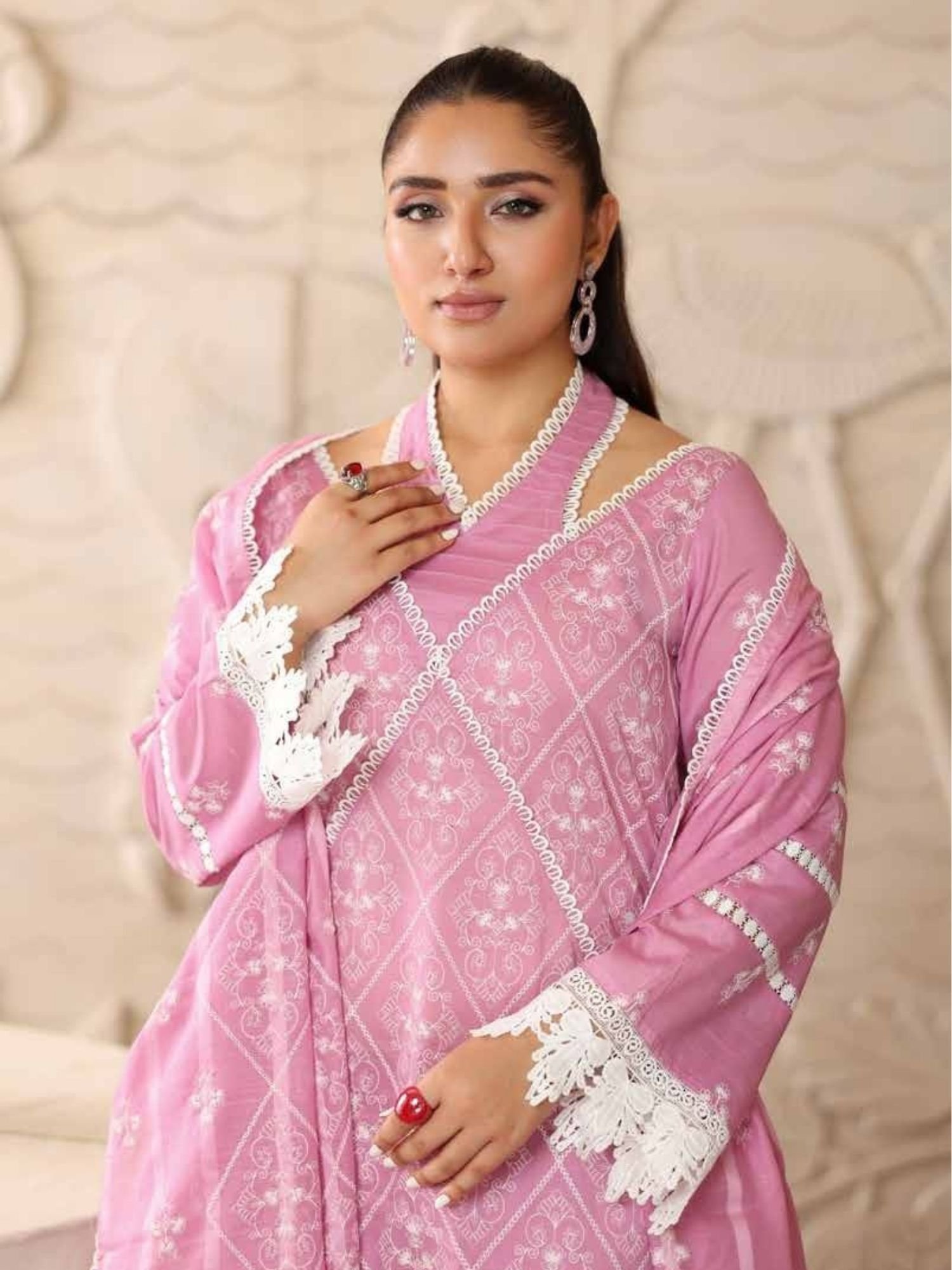 Noor-e-Fajar Arooba NF-1470 | Luxury Embroidered Lawn Dress - Image 4