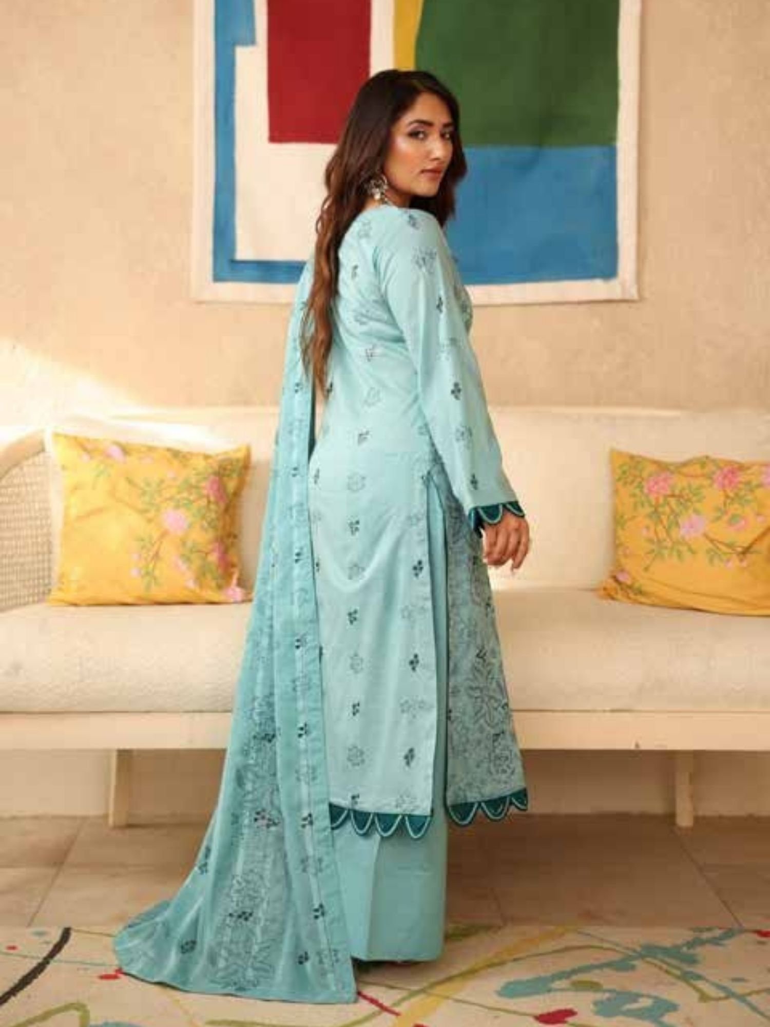 Noor-e-Fajar Arooba NF-1469 | Luxury Embroidered Lawn Dress - Image 2