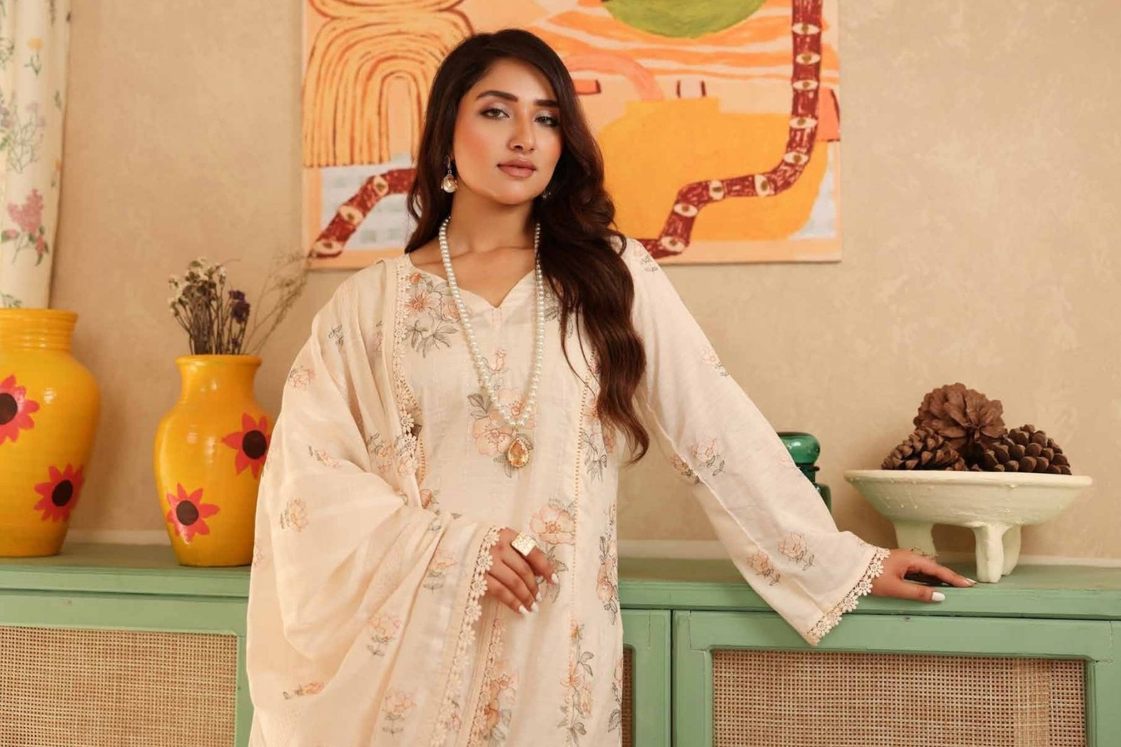 Noor-e-Fajar Arooba NF-1474 | Luxury Embroidered Lawn Dress - Image 6