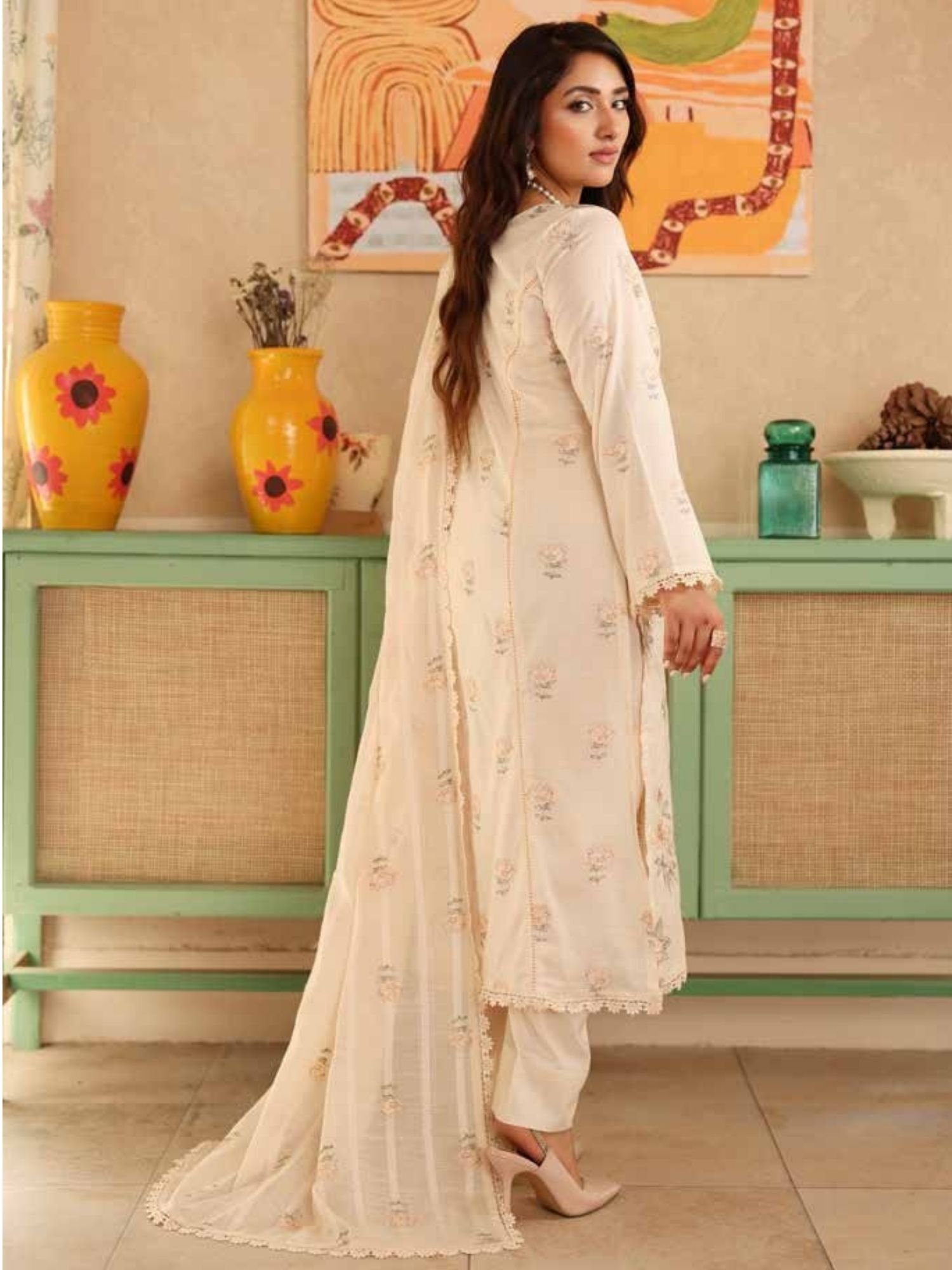 Noor-e-Fajar Arooba NF-1474 | Luxury Embroidered Lawn Dress - Image 2