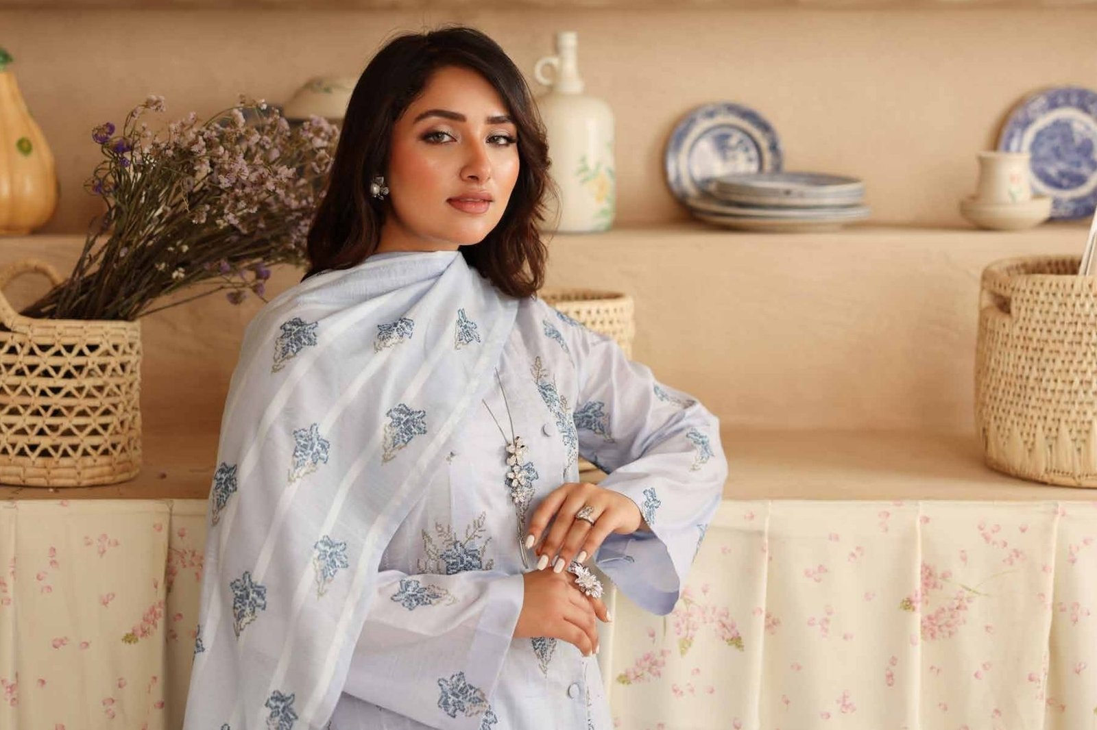 Noor-e-Fajar Arooba NF-1475 | Luxury Embroidered Lawn Dress - Image 7