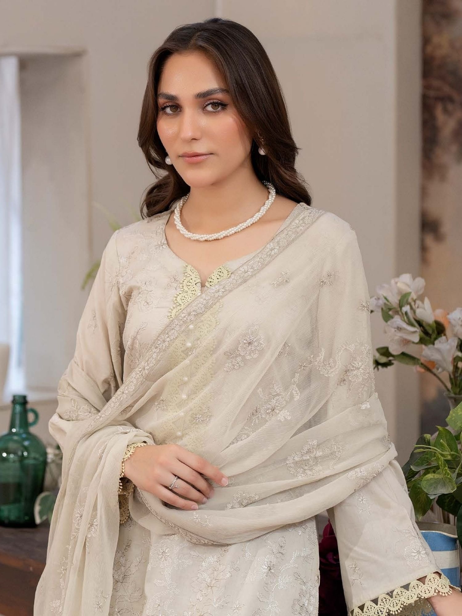 Noor-e-Fajar Shamsha NF-1452 | Luxury Embroidered Lawn Dress - Image 2