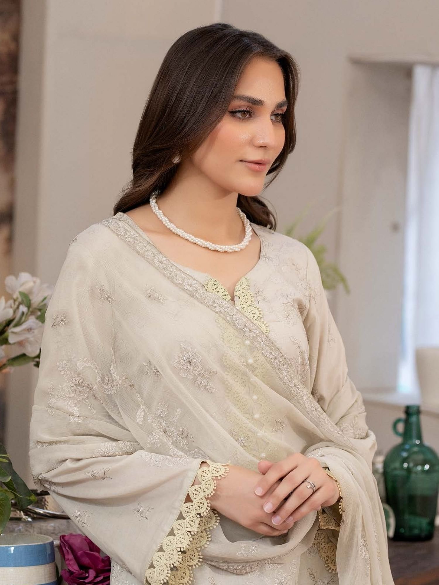 Noor-e-Fajar Shamsha NF-1452 | Luxury Embroidered Lawn Dress - Image 3