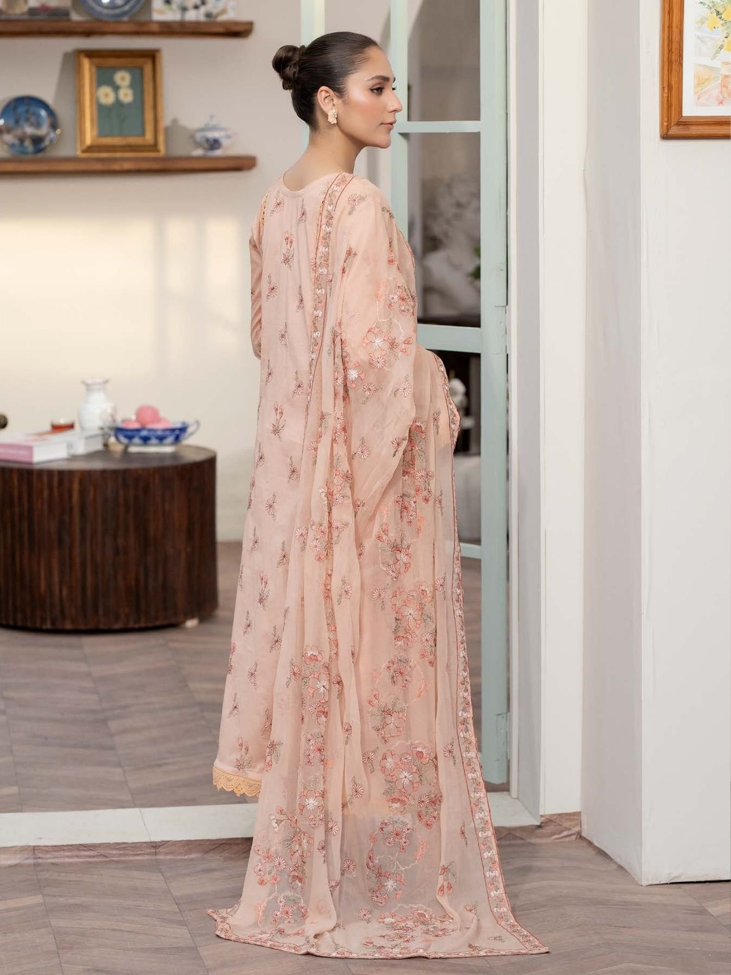 Noor-e-Fajar Shamsha NF-1454 | Luxury Embroidered Lawn Dress - Image 4