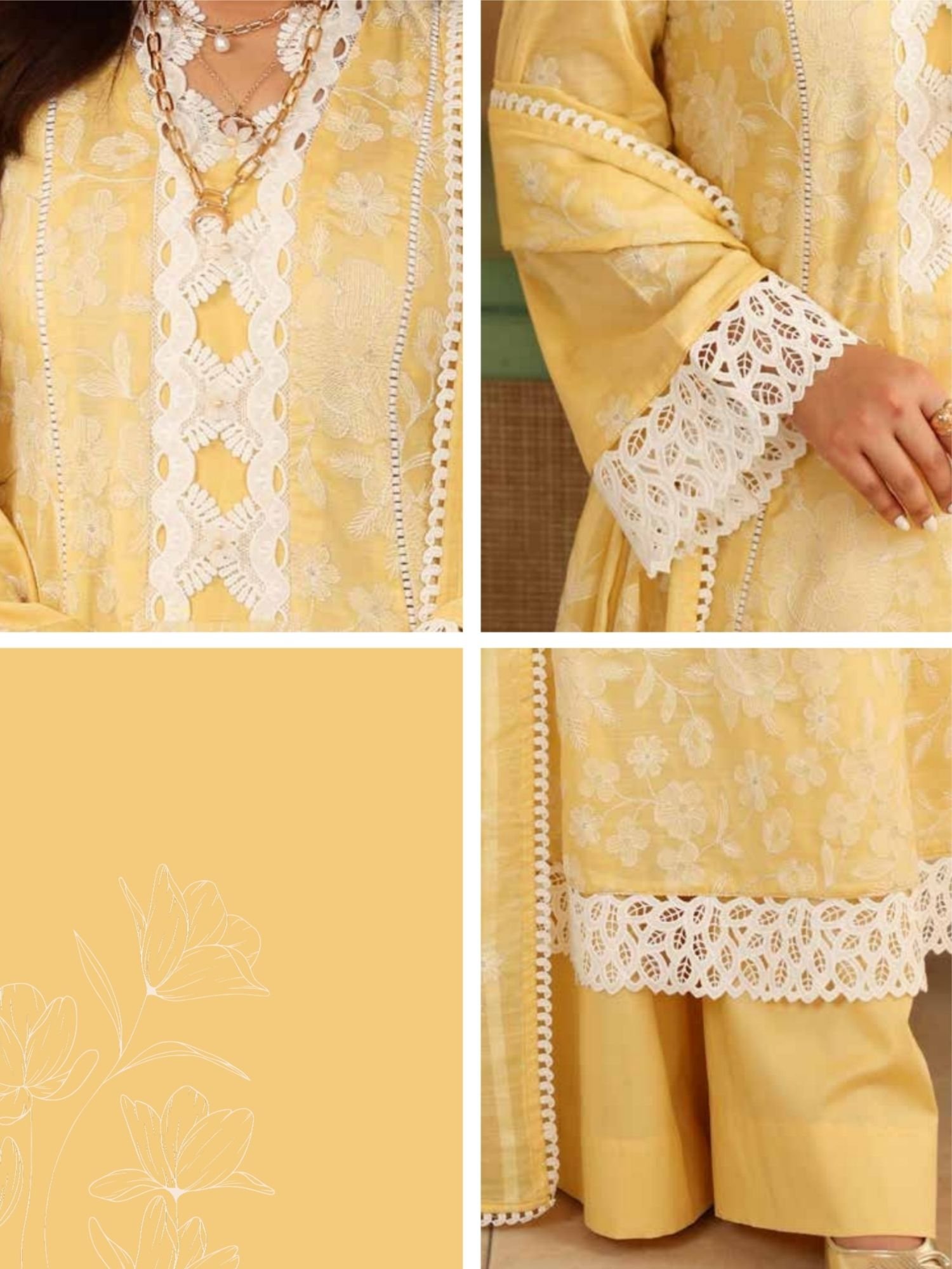 Noor-e-Fajar NF-1470 | Summer Collection Embroidered Dress - Image 3