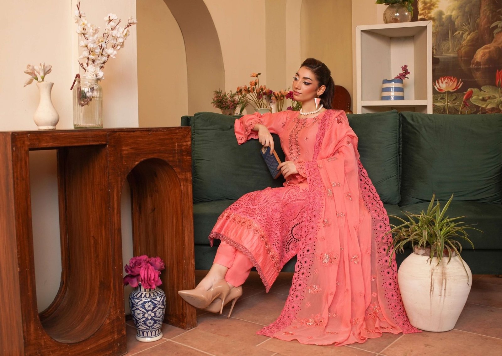Shaista Festive Lawn Summer D-5 | Luxury Embroidered Lawn Dress - Image 2