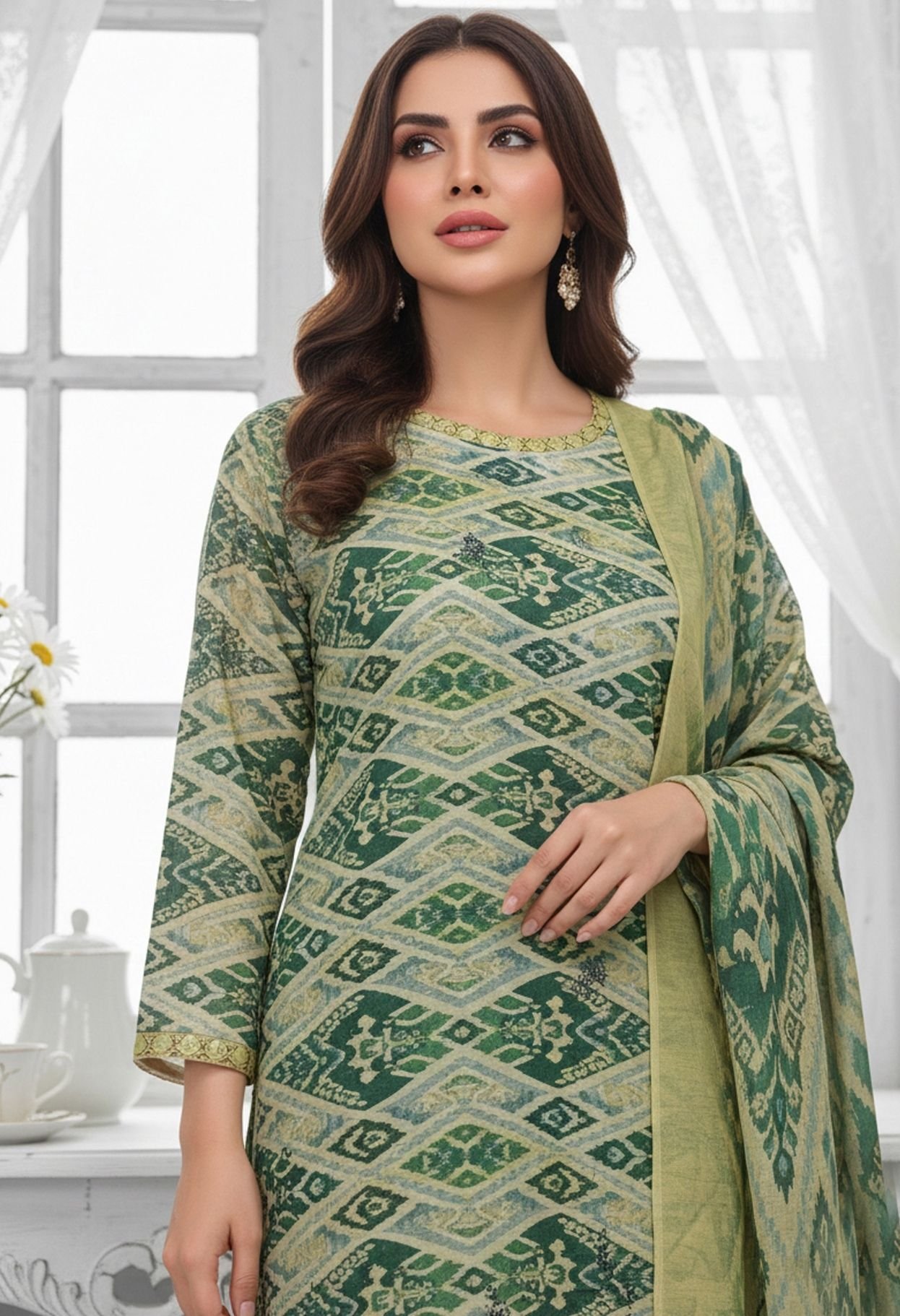 Shaista Printed Lawn Embroidery No: 511 | Luxury Printed Lawn Dress - Image 3