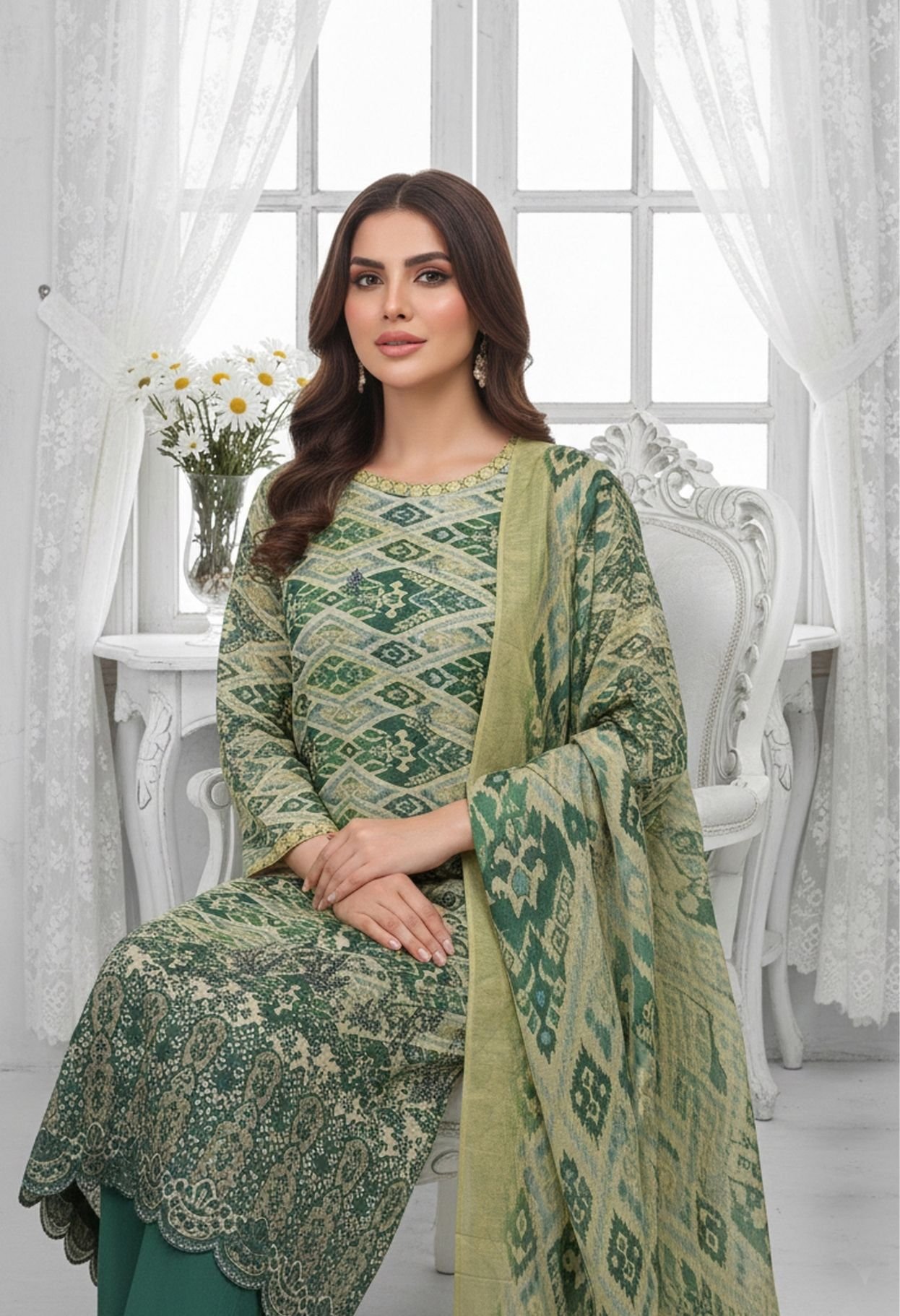 Shaista Printed Lawn Embroidery No: 511 | Luxury Printed Lawn Dress - Image 4