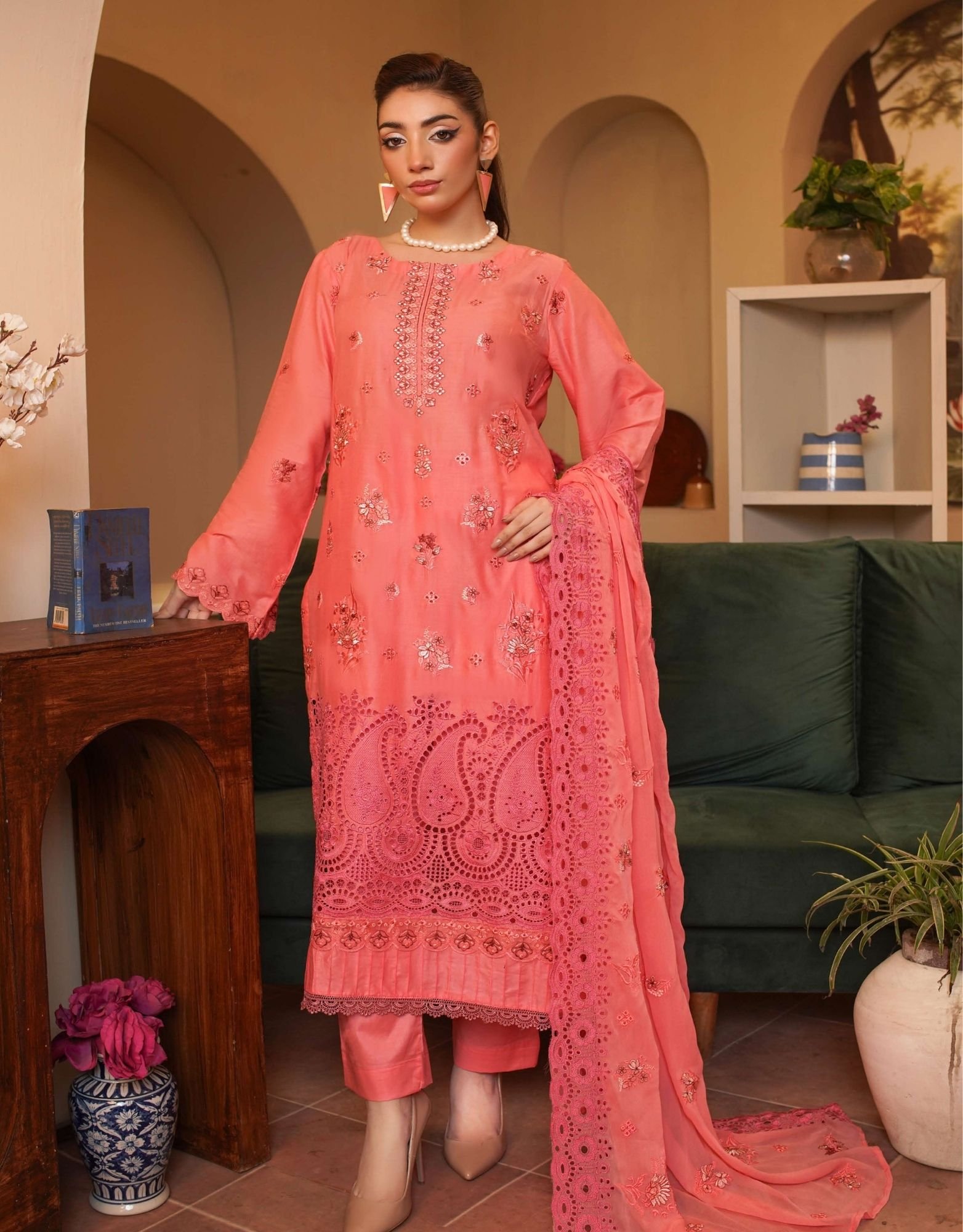 Shaista Festive Lawn Summer D-5 | Luxury Embroidered Lawn Dress - Image 3