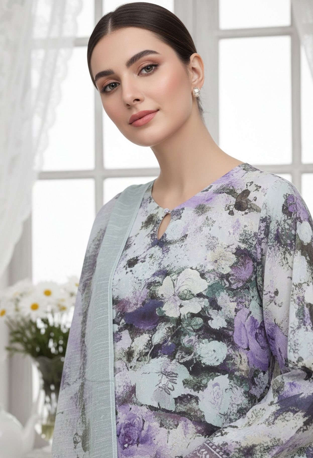 Shaista Printed Lawn Embroidery No: 510 | Luxury Printed Lawn Dress - Image 4