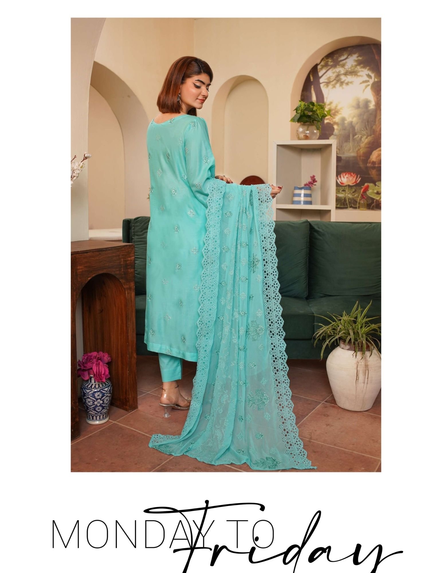 Shaista Festive Lawn Summer D-7 | Luxury Embroidered Lawn Dress - Image 4