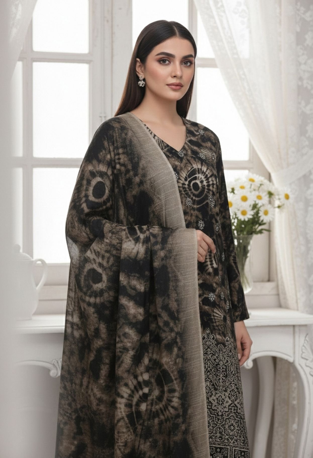 Shaista Printed Lawn Embroidery No: 506 | Luxury Printed Lawn Dress - Image 4