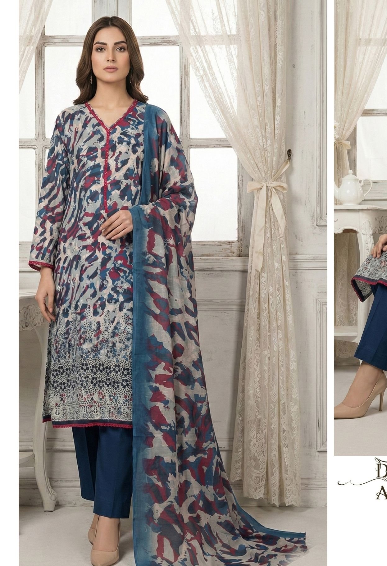 Shaista Printed Lawn Embroidery No: 505 | Luxury Printed Lawn Dress - Image 3