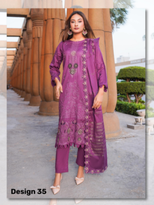 Shaista Executive Lawn Embroidery Design – 35