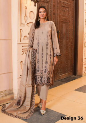 Shaista Executive Lawn Embroidery Design – 36