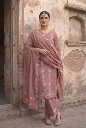 Ittefaq 3-Piece Summer Pink Suit AR-26530