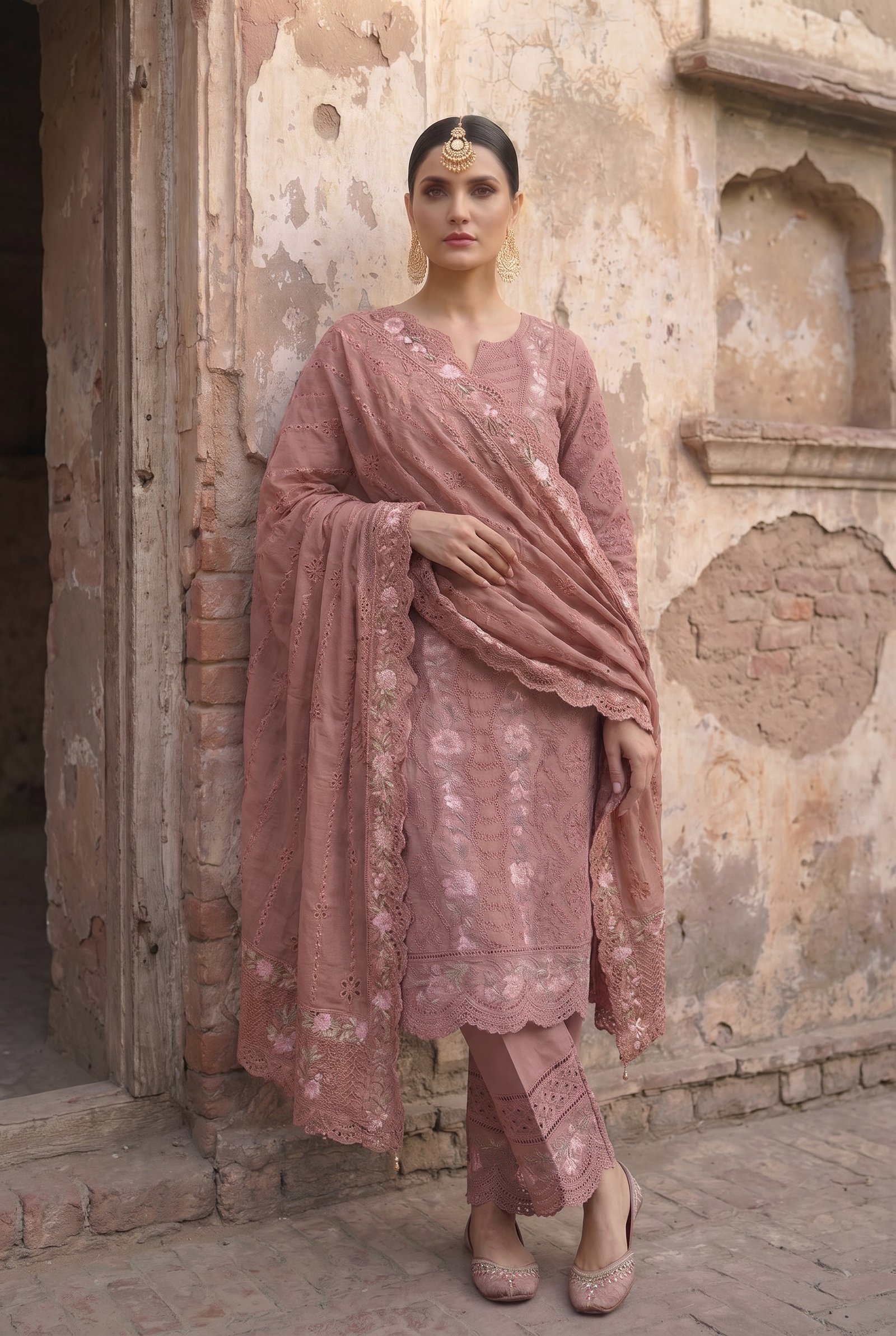 Ittefaq 3-Piece Summer Pink Suit AR-26530