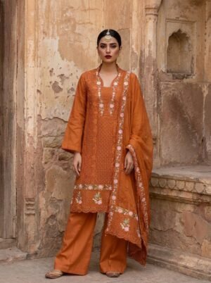 Summer Suit Orange Print Design - 05